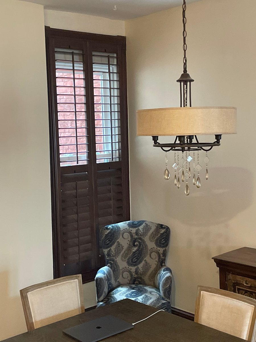 Plantation shutters shown in a Shenandoah Shutters Richmond-area home